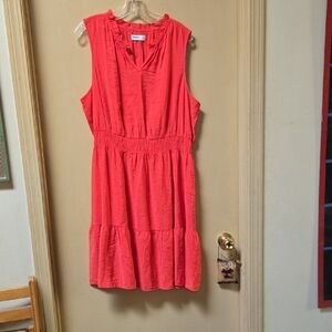 Sonoma Vibrant Coral Midi Dress